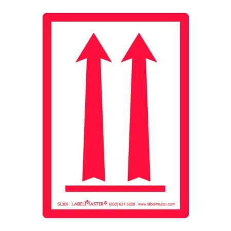 American Labelmark Co LabelMaster SL305 Red Arrows Up Air Label, PVC-Free Film 2 15/16" x 4 1/8", 500/Roll SL305